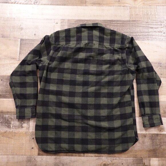 L.L.Bean Men’s Chamois Shirt Slightly Fitted Green Black Buffalo Plaid Flannel - Picture 8 of 8